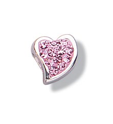 Jo For Girls Sterling Silver Heart Bead With Multi Cubic Zirconia