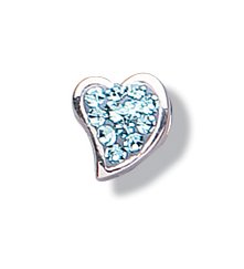 Jo For Girls Sterling Silver Heart Bead With Multi Cubic Zirconia