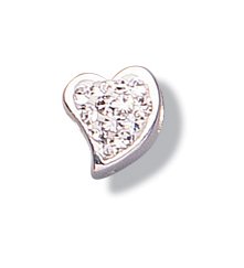 jo for girls sterling silver heart bead with multi cubic zirconia