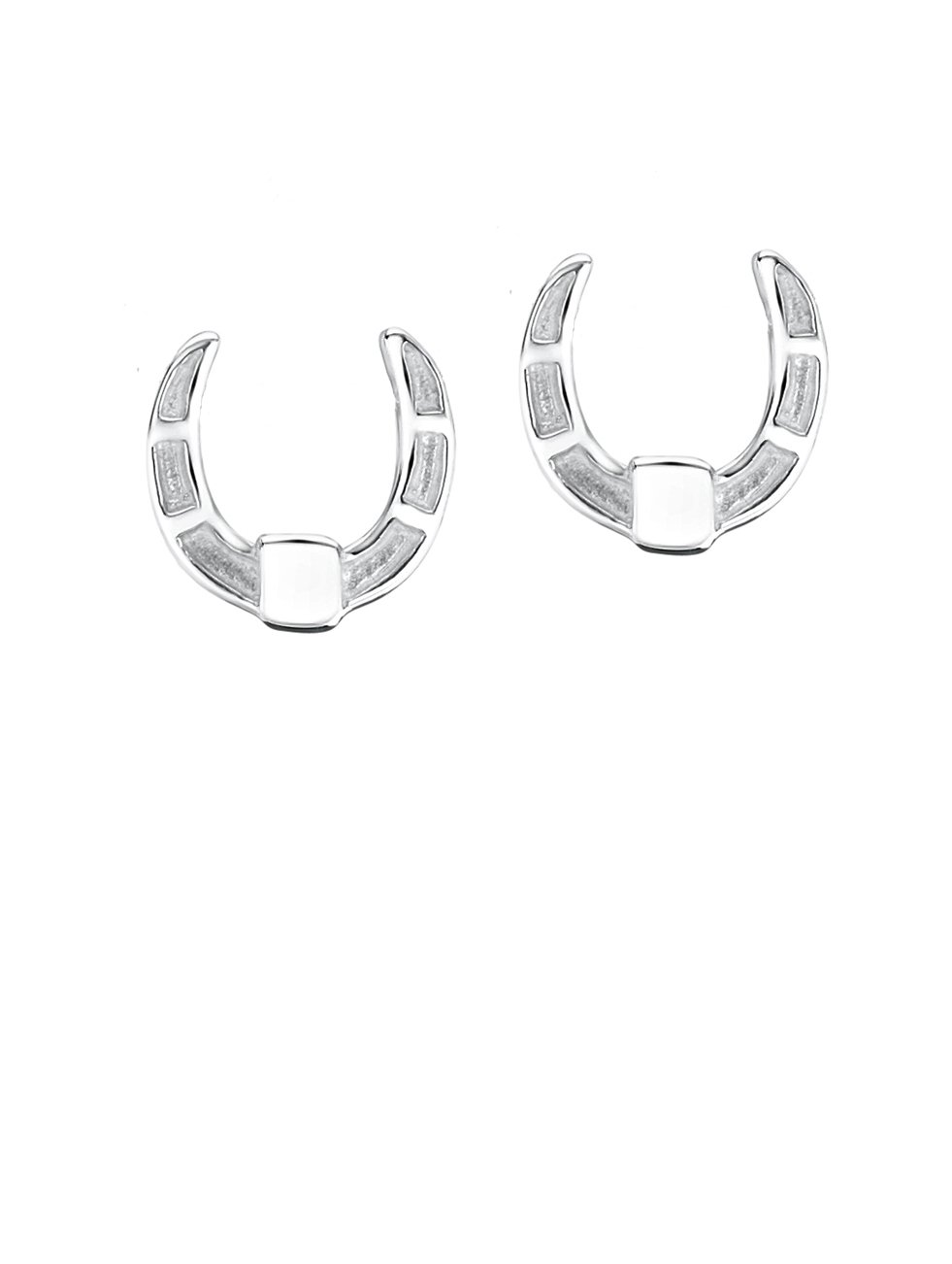 jo for girls sterling silver horseshoe stud earrings