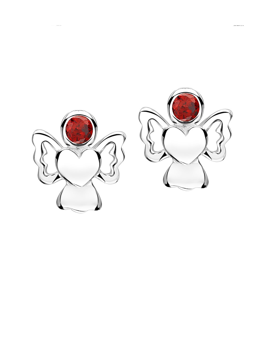 jo for girls sterling silver january birthstone angel stud earrings