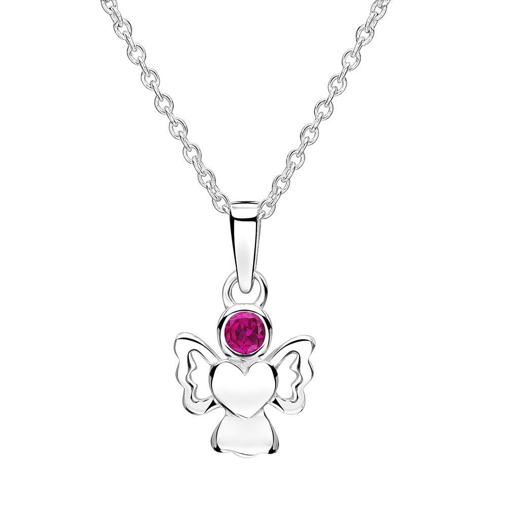 jo for girls sterling silver july birthstone angel pendant