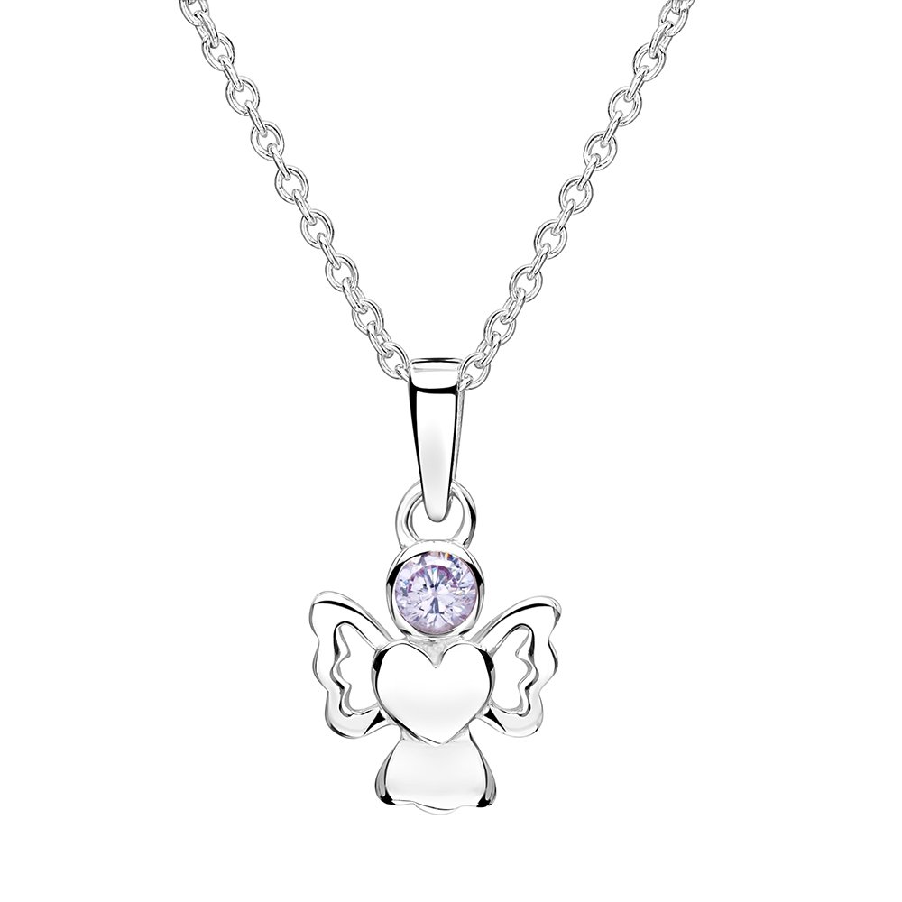 jo for girls sterling silver june birthstone angel pendant