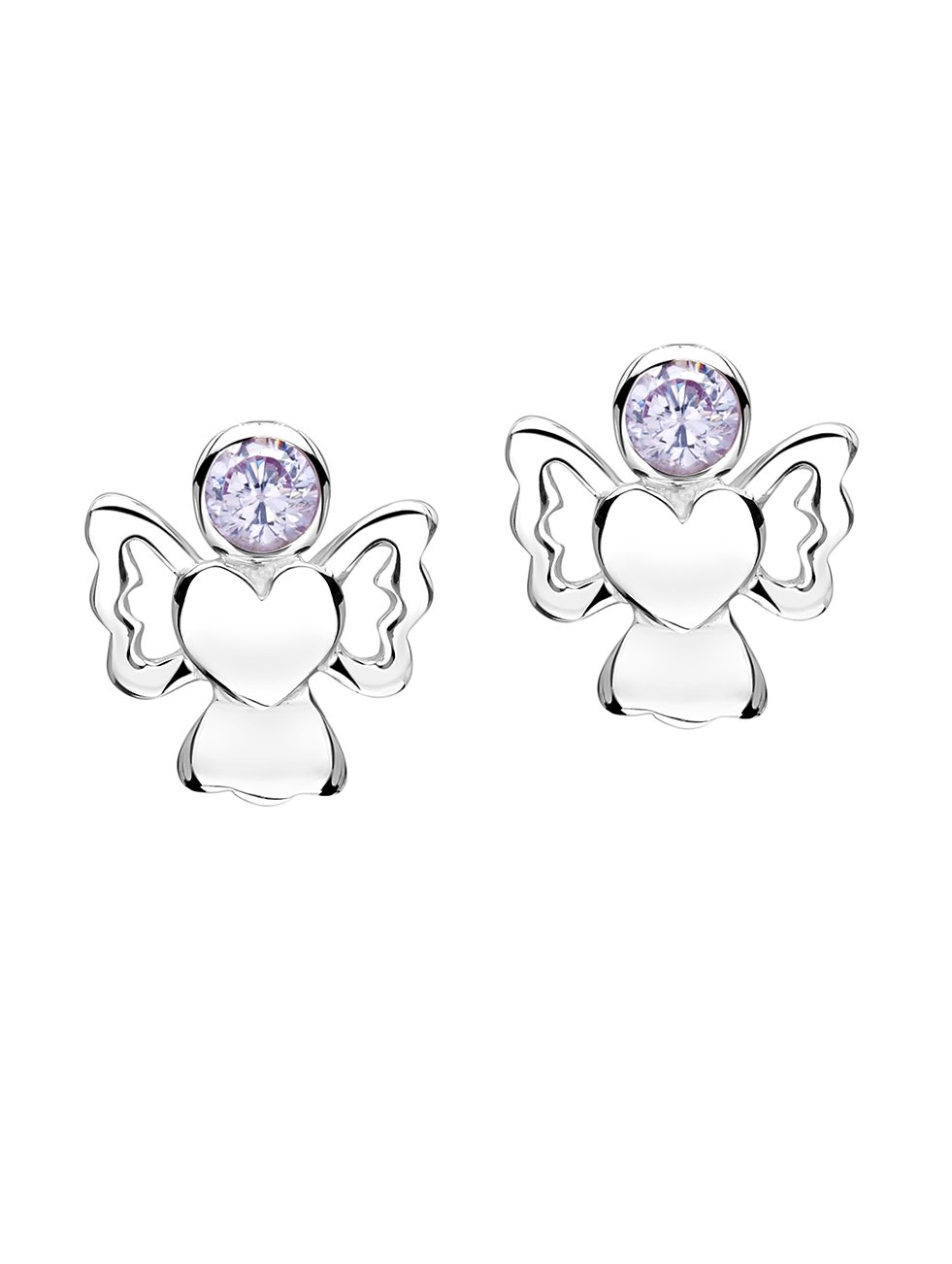 jo for girls sterling silver june birthstone angel stud earrings