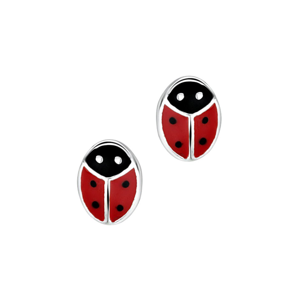 jo for girls sterling silver ladybird stud earrings