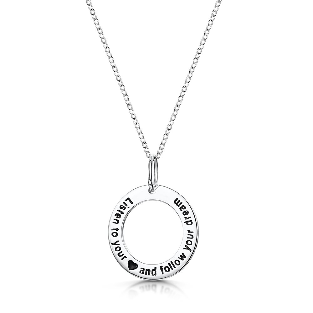jo for girls sterling silver "listen to your heart" pendant