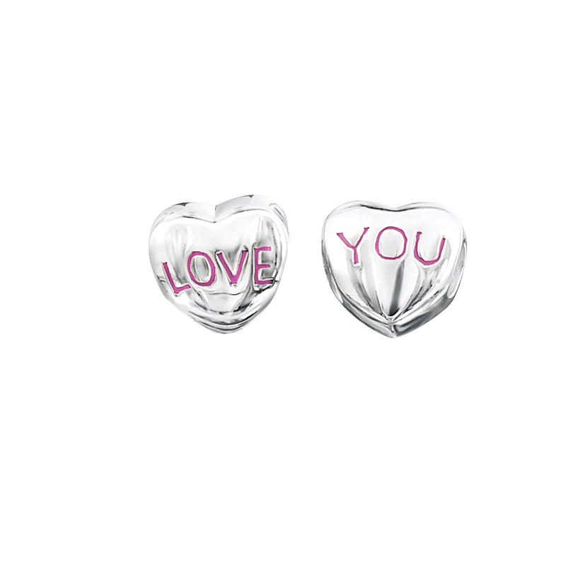 jo for girls sterling silver love you double sided bead