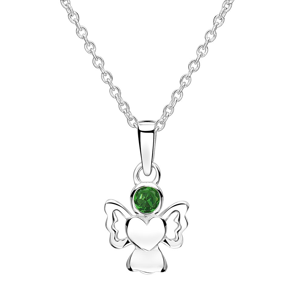jo for girls sterling silver may birthstone angel pendant