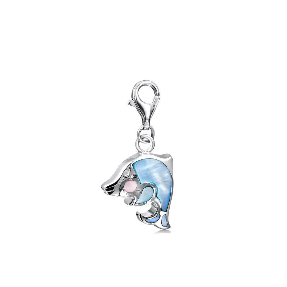 jo for girls sterling silver mother of pearl dolphin charm