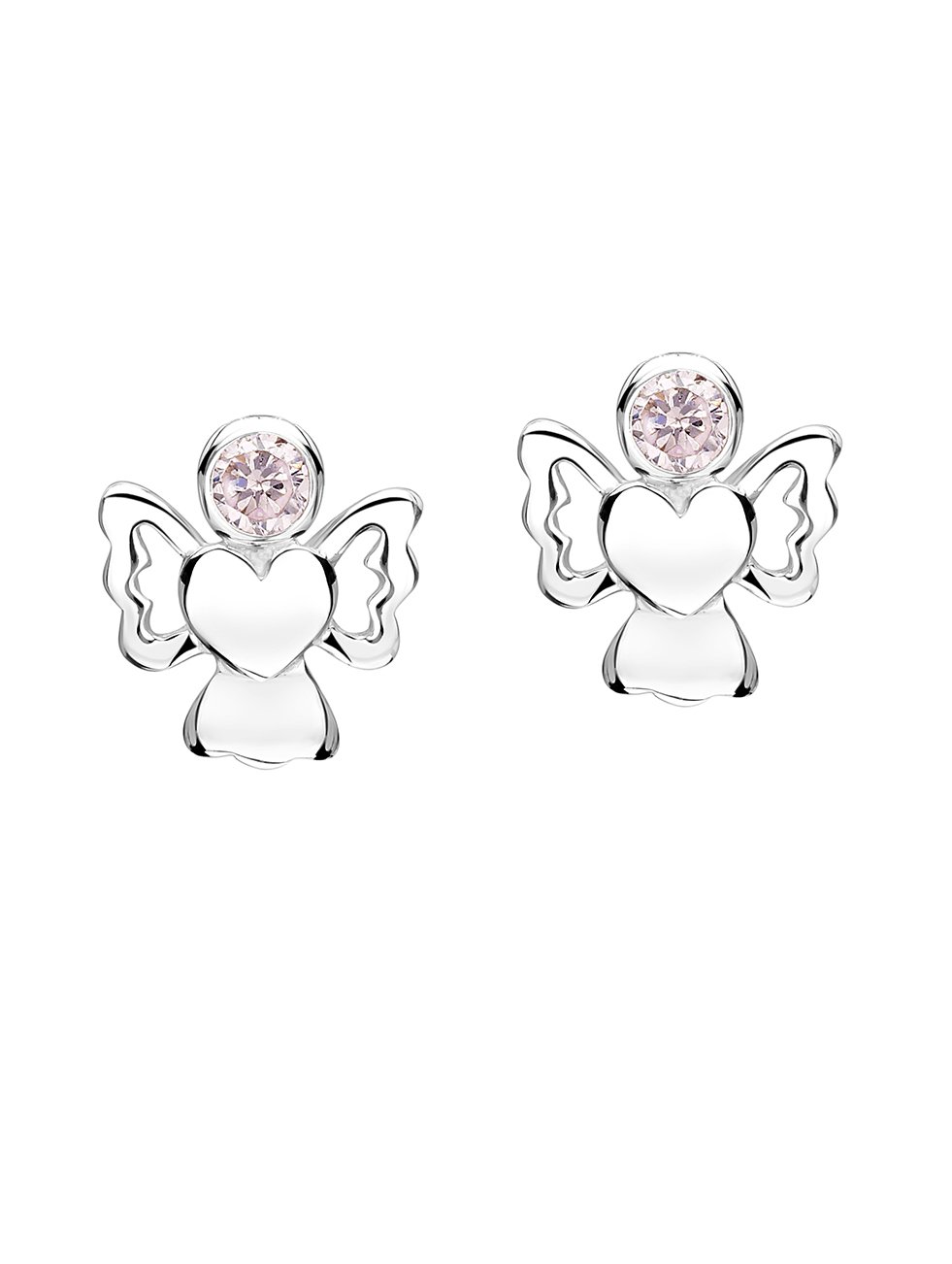 jo for girls sterling silver october birthstone angel stud earrings