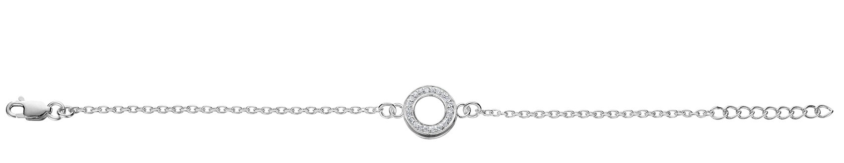 Jo For Girls Sterling Silver Open Circle Cubic Zirconia Bracelet