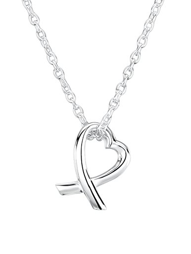 jo for girls sterling silver open crossover heart pendant