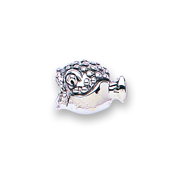jo for girls sterling silver oxidised fish charm bead