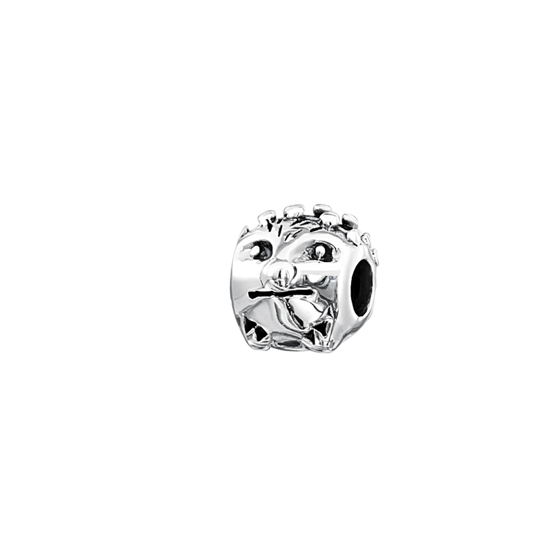 jo for girls sterling silver oxidised hedgehog bead