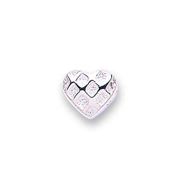 jo for girls sterling silver patterned heart charm bead