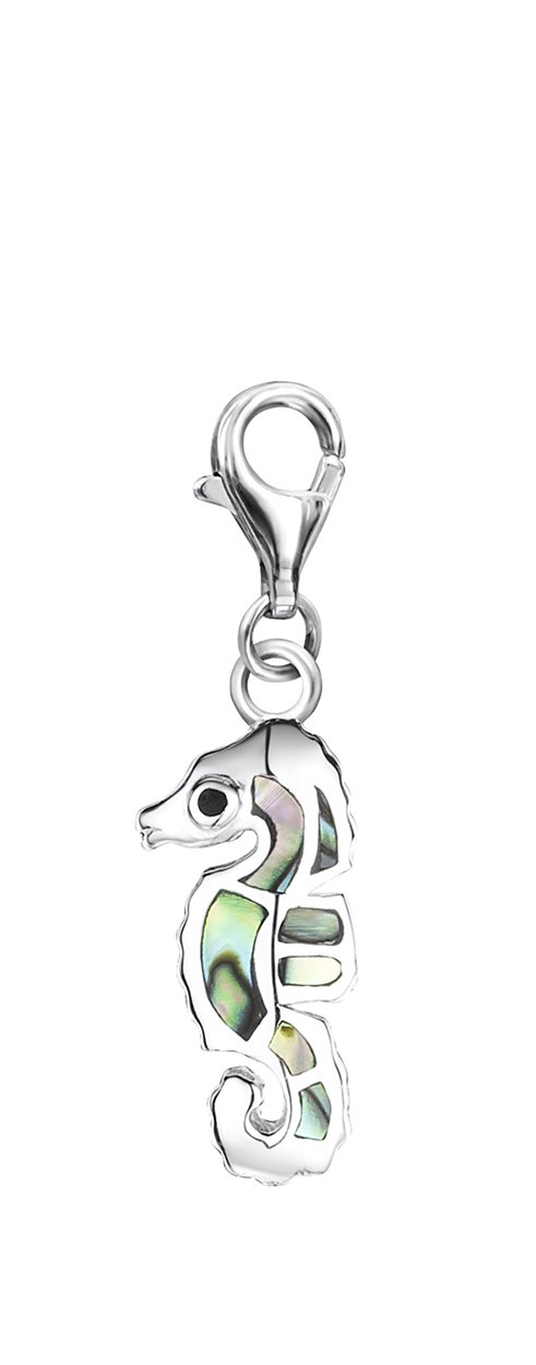 jo for girls sterling silver paua shell seahorse charm