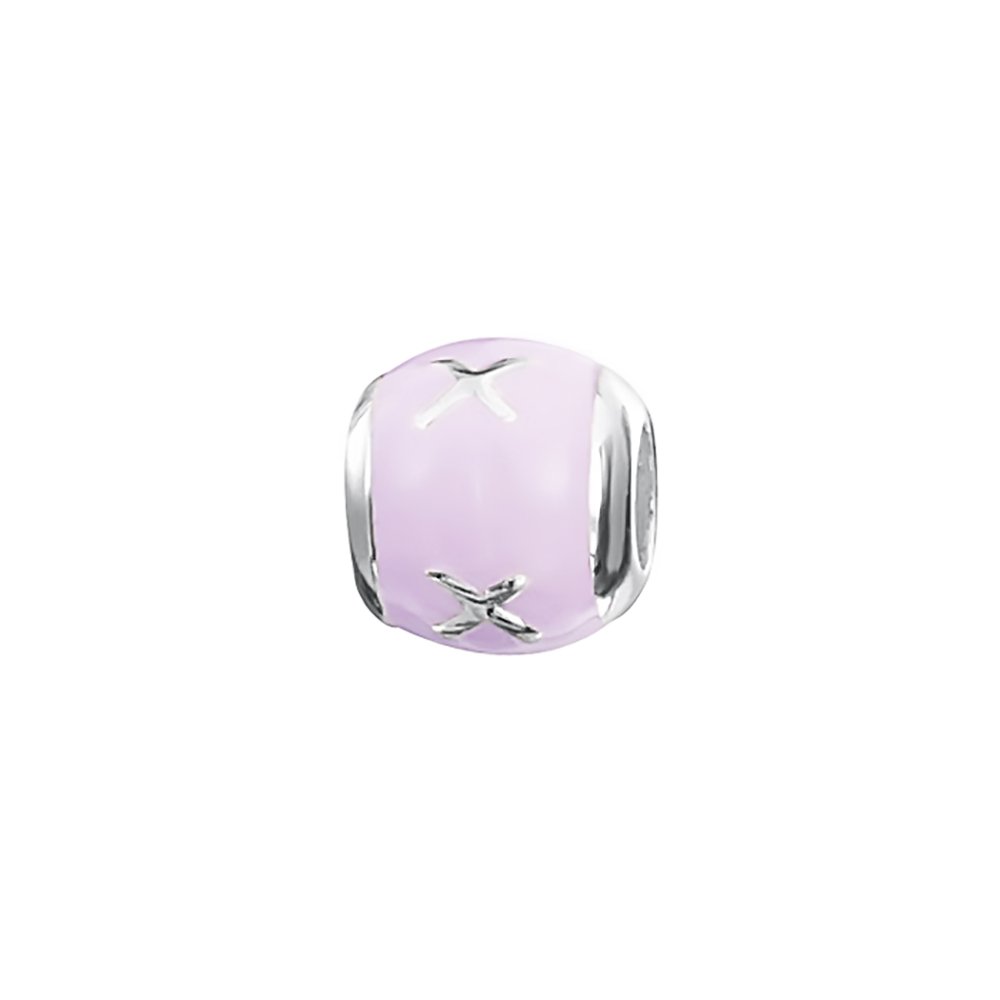 jo for girls sterling silver pink charm bead with 'x'