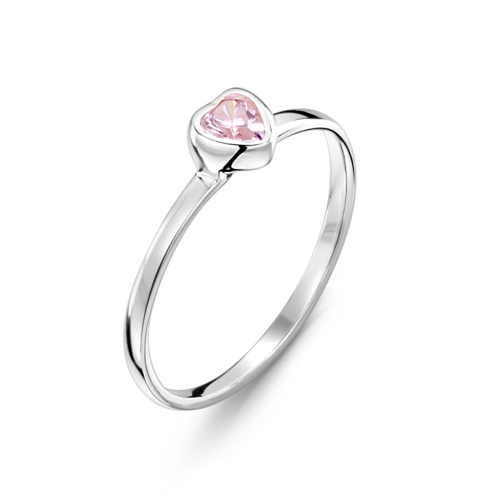 jo for girls sterling silver pink cubic zirconia ring