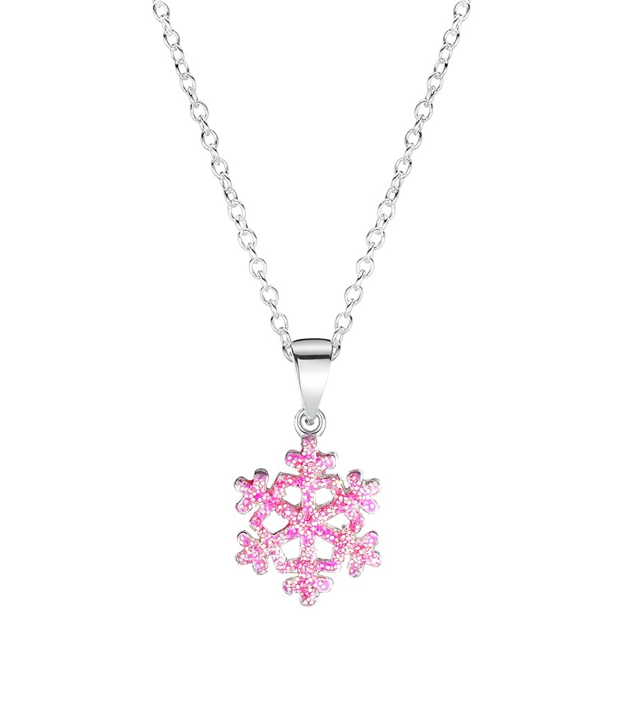 jo for girls sterling silver pink snowflake pendant