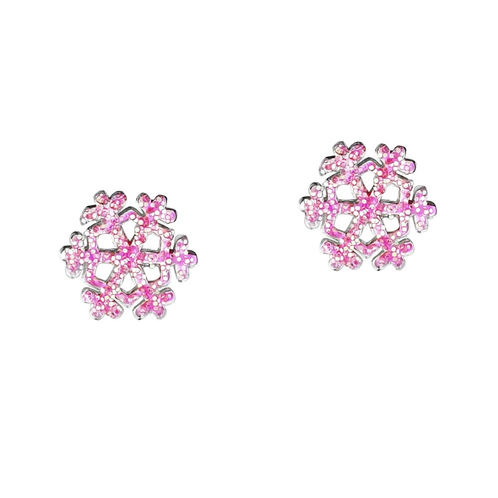 jo for girls sterling silver pink snowflake stud earrings jo for girls sterling silver pink snowflake stud earrings