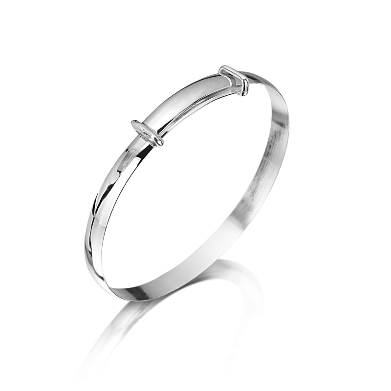 jo for girls sterling silver plain christening bangle