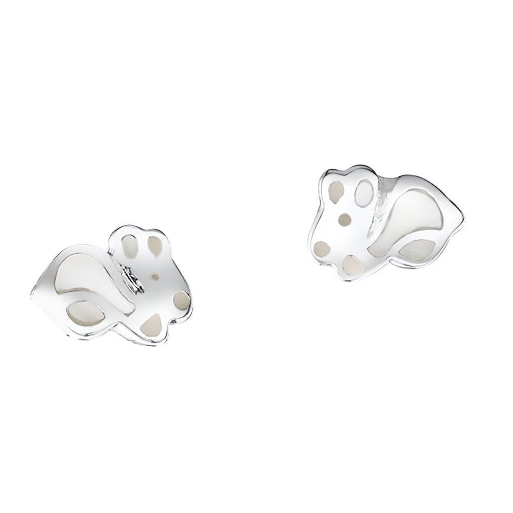 jo for girls sterling silver rabbit stud earrings with mother of pearl