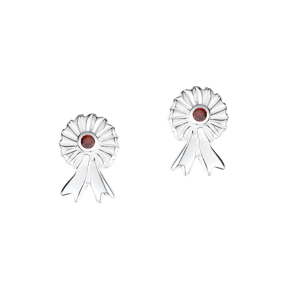 jo for girls sterling silver rosette stud earrings with red cz jo for girls sterling silver rosette stud earrings with red cz