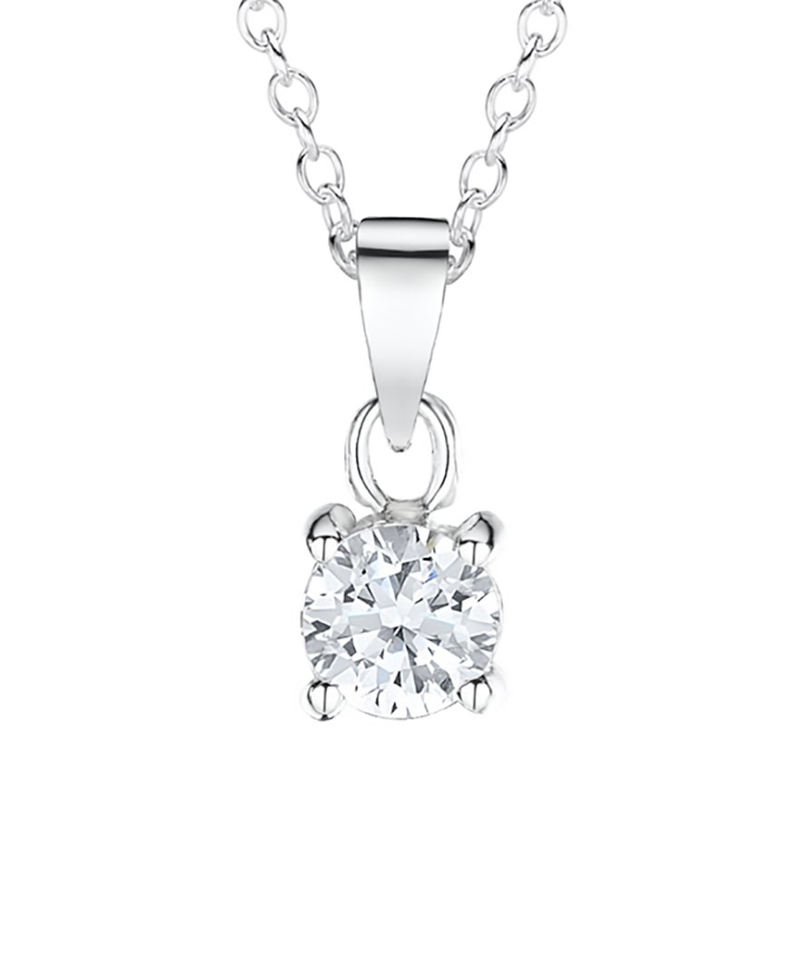 jo for girls sterling silver round cubic zirconia pendant