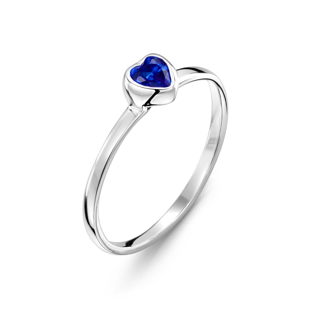 jo for girls sterling silver sapphire blue cubic zirconia heart ring