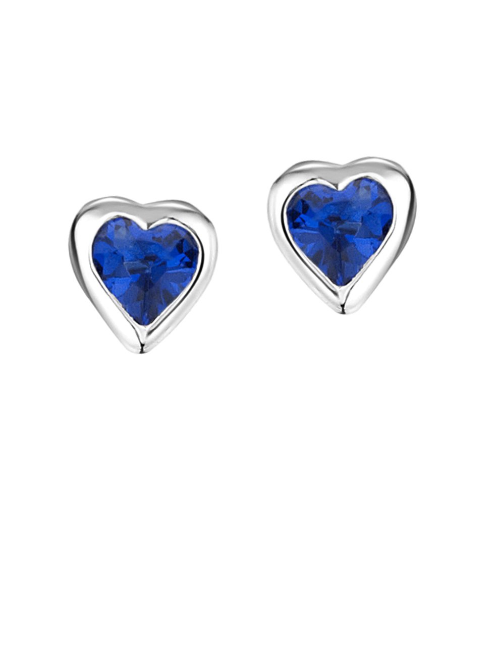jo for girls sterling silver sapphire cz heart stud earrings