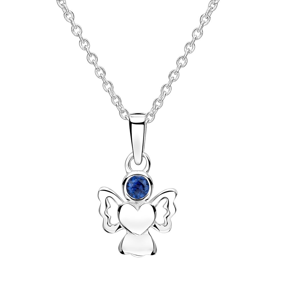 jo for girls sterling silver sept birthstone angel pendant