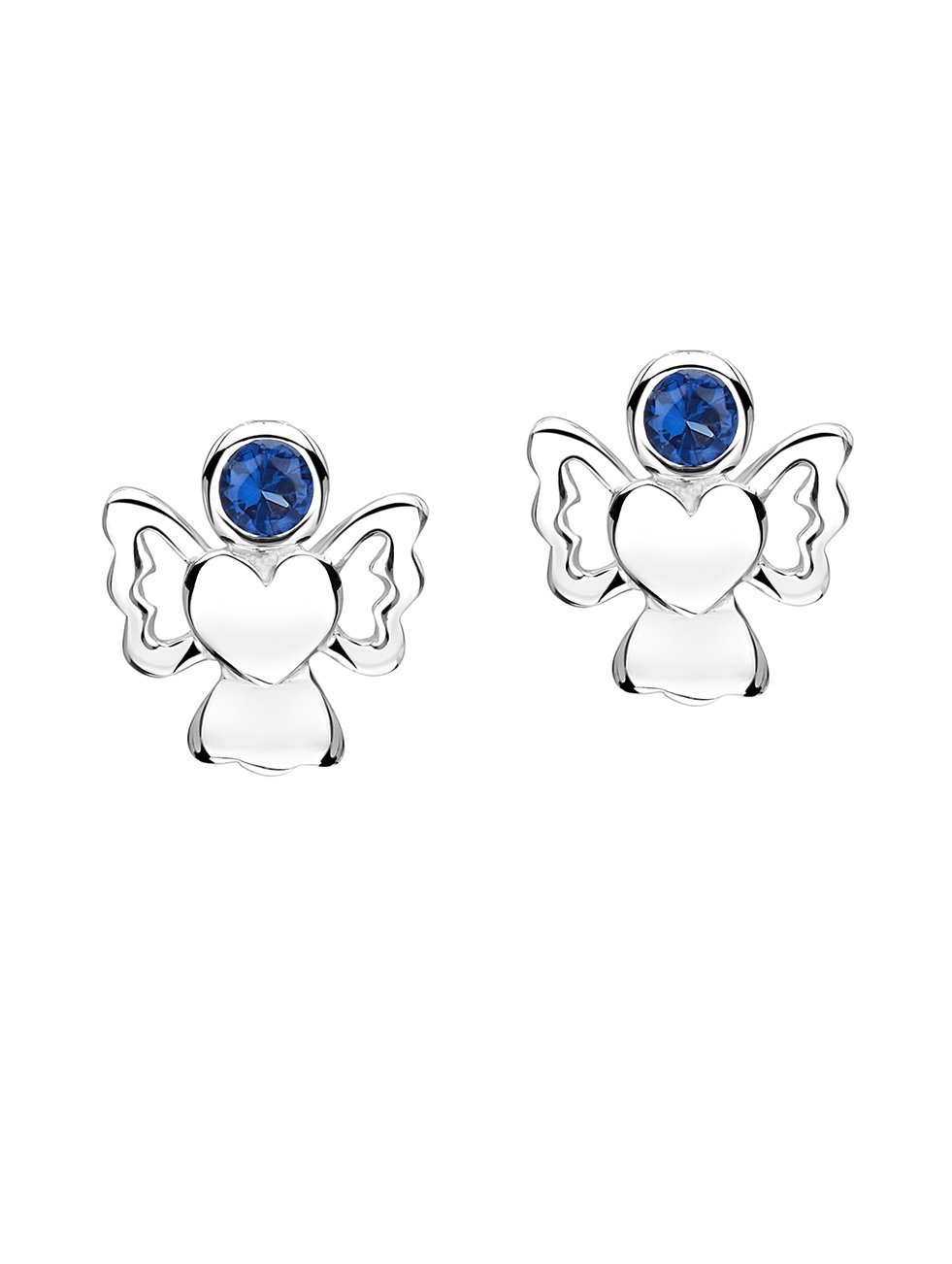 jo for girls sterling silver september birthstone angel stud earrings