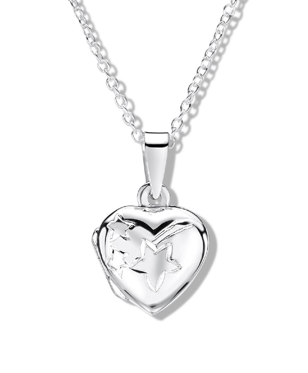 jo for girls sterling silver shooting star heart locket