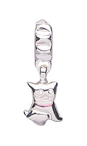 jo for girls sterling silver sitting cat drop charm bead