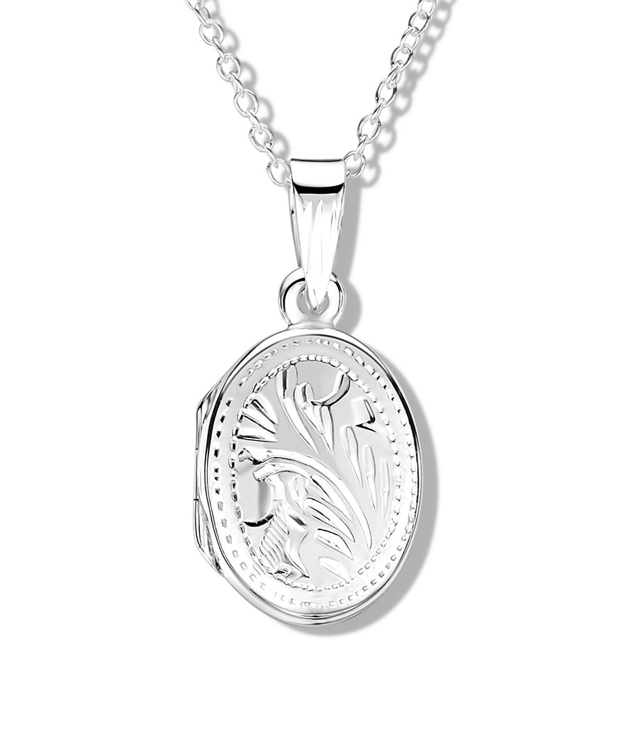 jo for girls sterling silver small flat oval locket