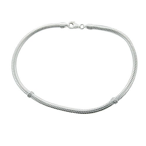 jo for girls sterling silver snake bracelet + stopper bumps