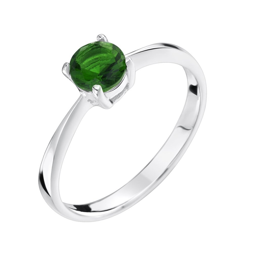 jo for girls sterling silver solitaire ring with emerald cz