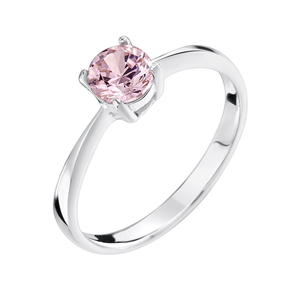 jo for girls sterling silver solitaire ring with pink cz