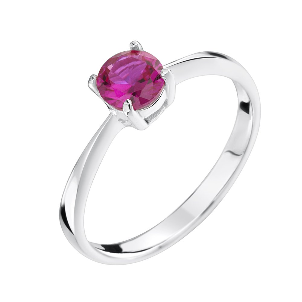 jo for girls sterling silver solitaire ring with ruby cz