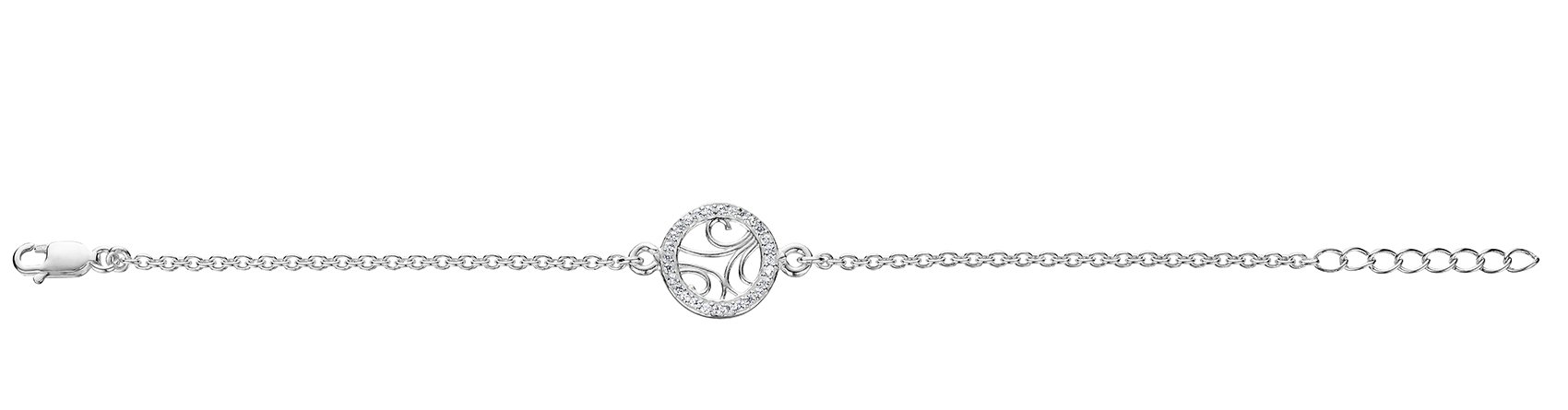 Jo For Girls Sterling Silver Swirls Cubic Zirconia Bracelet