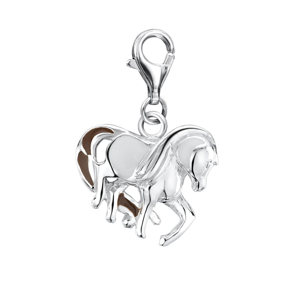 jo for girls sterling silver with white enamel horse charm