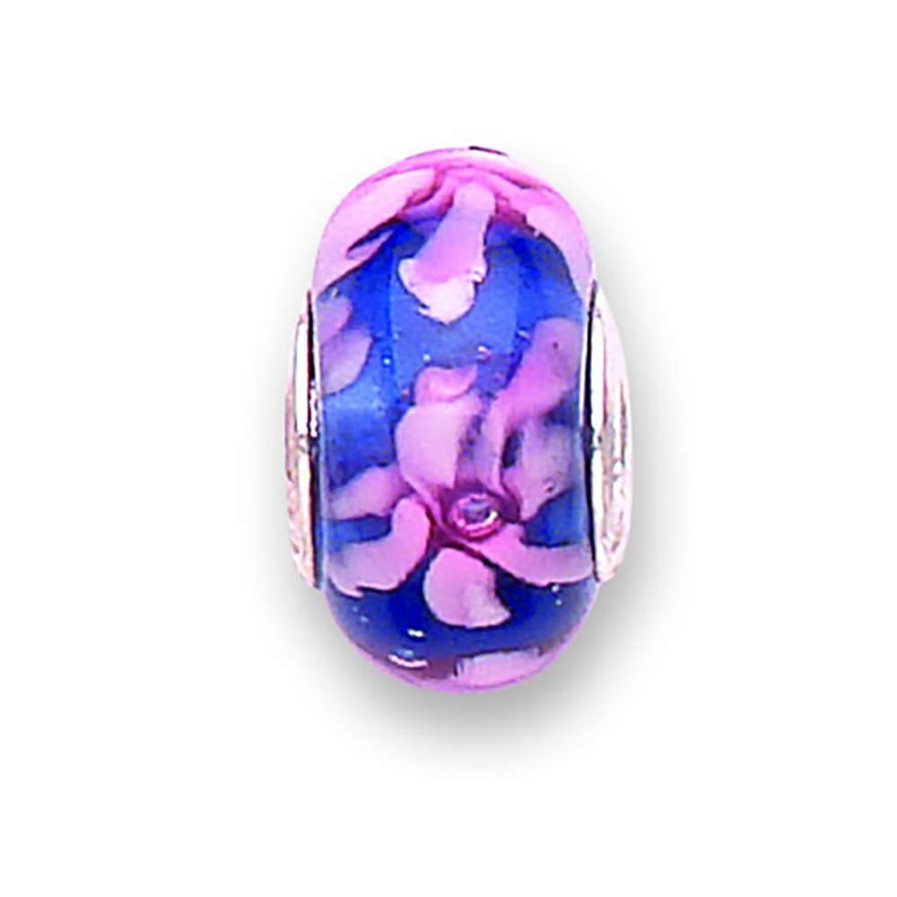 jo for girls blue with pink flower murano glass