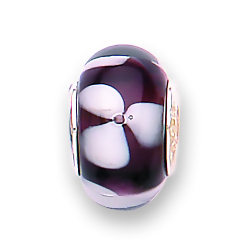 jo for girls brown/white pattern murano glass bead