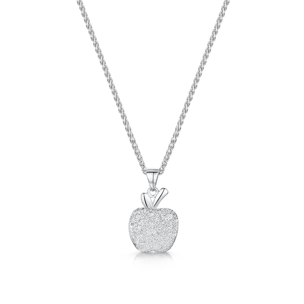 Jo For Girls Cz Apple Earrings In Sterling Silver