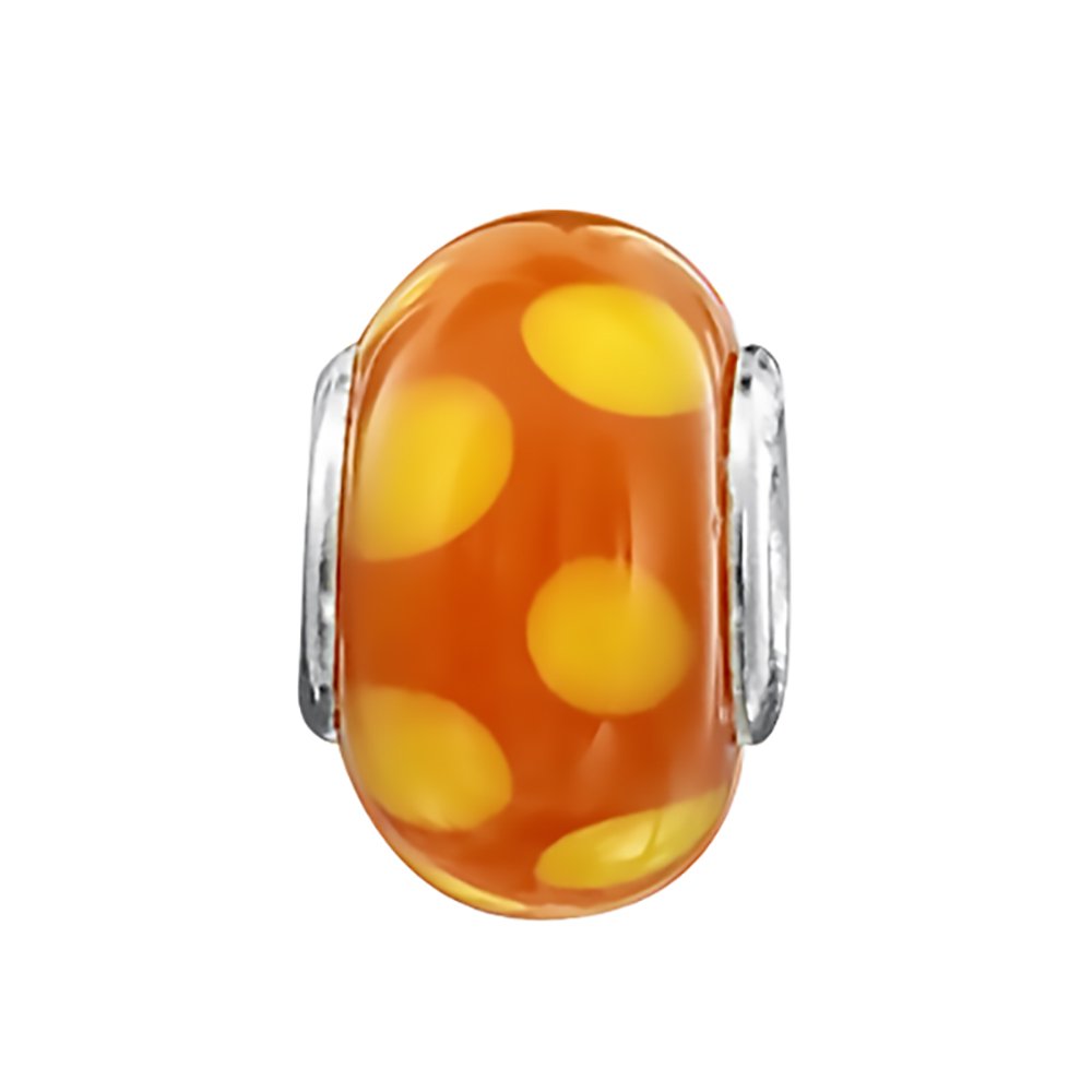 jo for girls orange murano glass with yellow dots