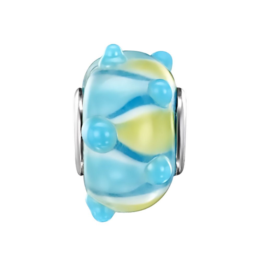 jo for girls pale blue murano glass/blue dots