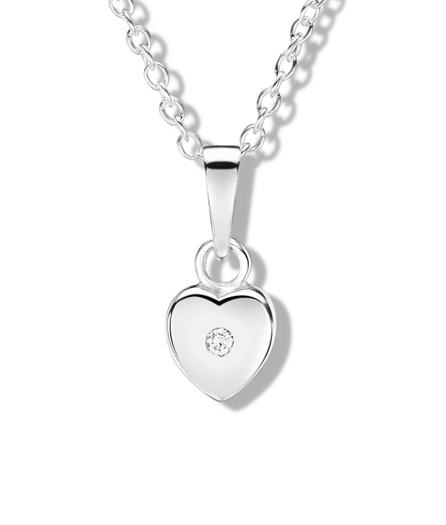 jo for girls silver heart with diamond pendant