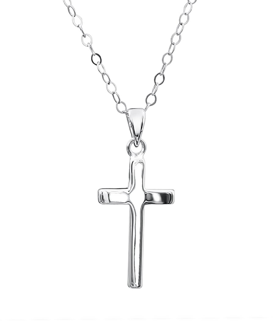 jo for girls sterling silver 22mm cross pendant