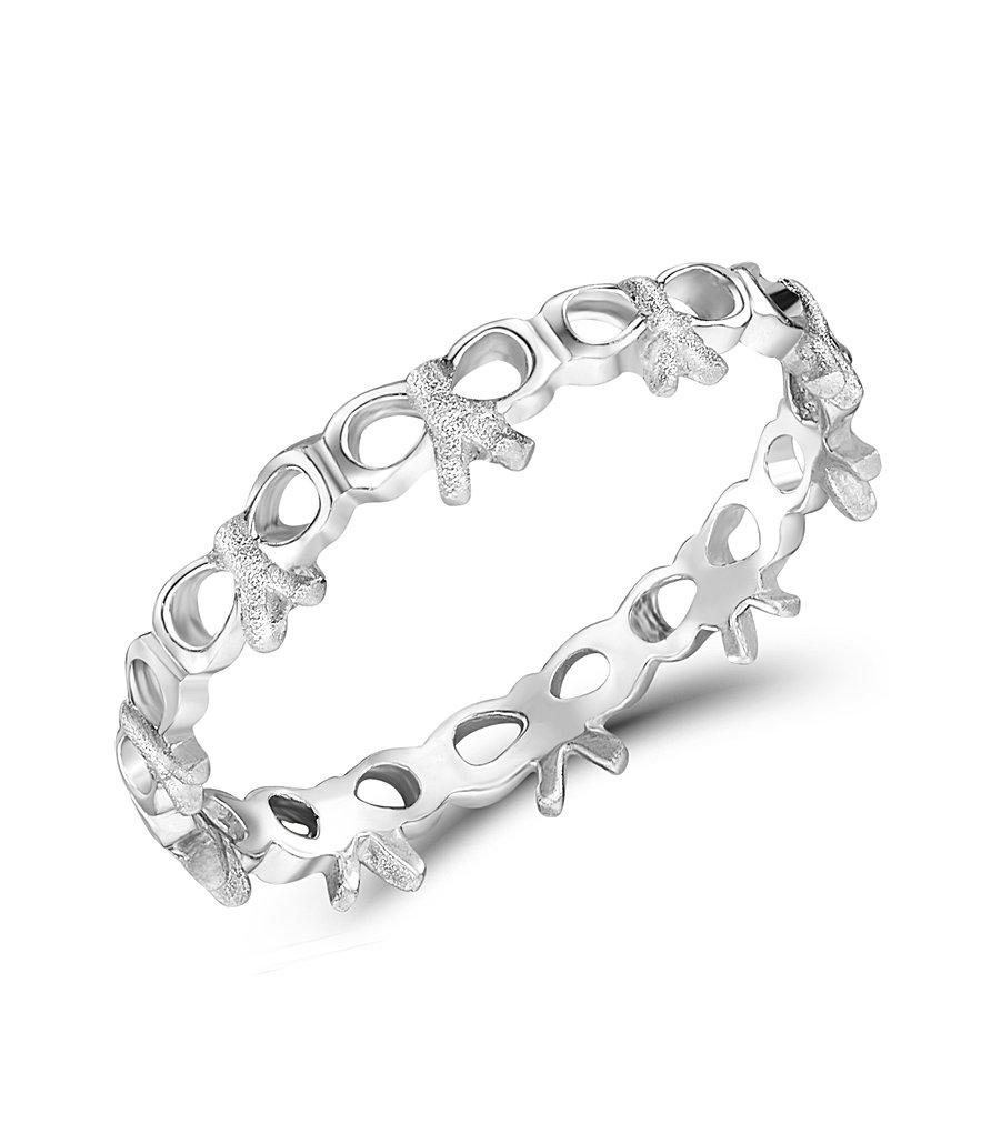 jo for girls sterling silver bows stacking ring