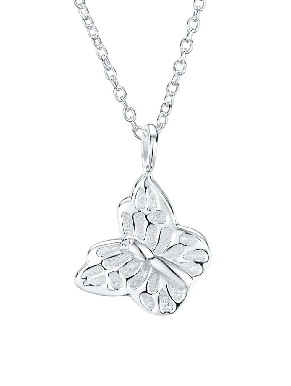 jo for girls sterling silver butterfly pendant